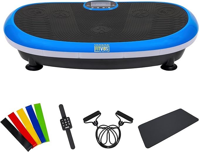 Vibration Plate Exercise Machine Workout Vibration Fitness Platform with Resistance Loops and Resistance Band, 2D, 3D or 4D