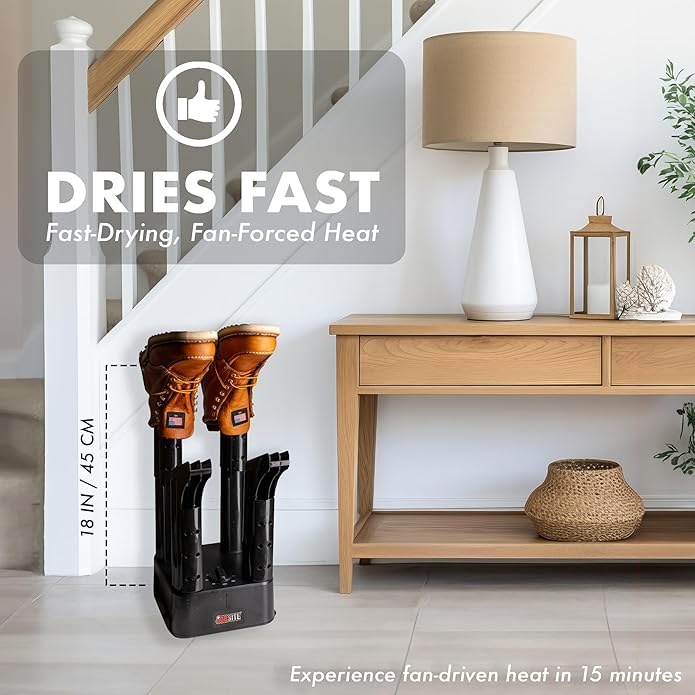 JobSite Boot Dryer - Mighty Dry with Heat Blower Fan - Fast Glove & Shoe Dryer - Helps Reduce Odor
