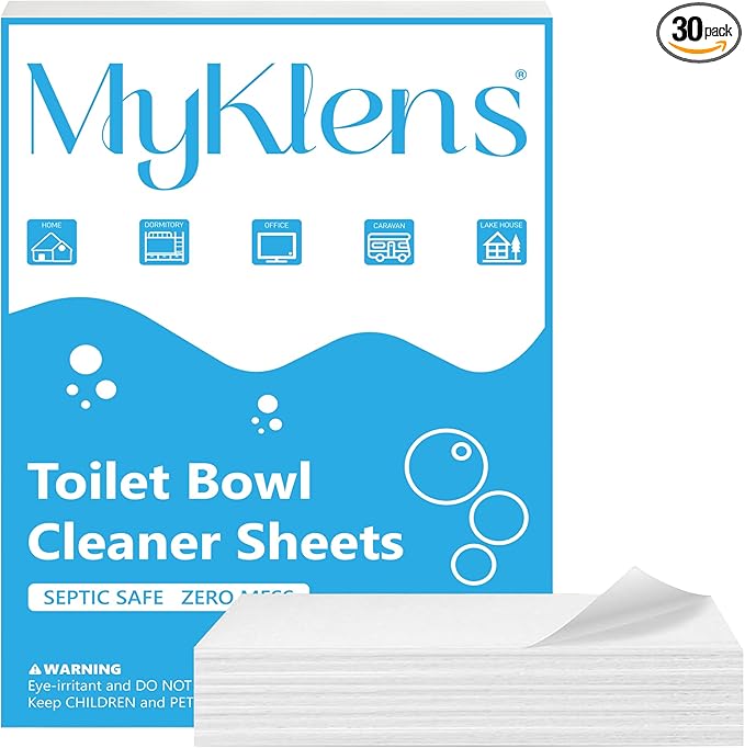 Toilet Bowl Cleaner Sheets, Natural Toilet Bowl Cleaner Strips, Eco-Friendly, Removes Stains & Odors, Non Toxic, Plastic Free, Septic Safe, Ideal Toilet Bowl Cleaner, 60 Uses