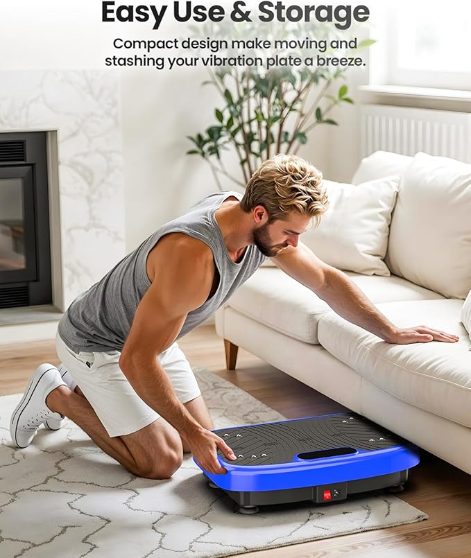 Vibration Plate Exercise Machine, Vibration Plate Platform for Lymphatic Drainage, 200 Adjustable Speeds Power Shaping Vibrating Plate Helps Weight Loss, Shaping, Max Weight 450 Lbs