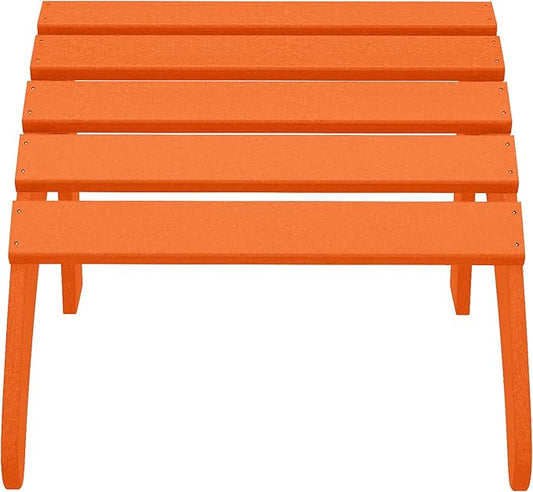 WestinTrends Outdoor Ottoman, Patio Adirondack Ottoman Foot Rest, All Weather Poly Lumber Folding Foot Stool for Adirondack Chair, Widely Used for Outside Porch Pool Lawn Backyard, Orange