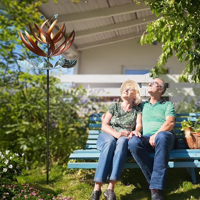 LimeHill Wind Spinner for Yard and Garden - Large Metal Kinetic Wind Sculptures for Outdoor Decorations (24 X 84 Inches)