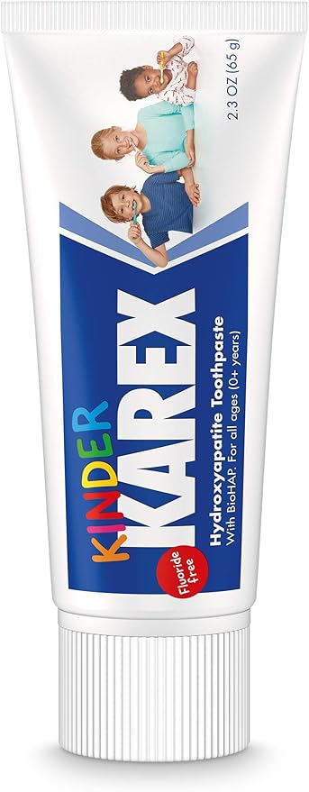 Kinder Karex Hydroxyapatite Kids Toddler Toothpaste I Fluoride Free I Clinically Tested I 2.3 oz (Pack of 3)