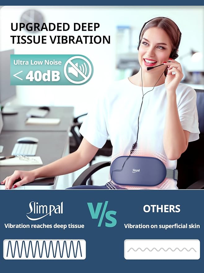 Slimpal Heating Pad for Period Cramps, Plus-Sized Portable Electric Heating Pad, Menstrual Cordless Heat Belt Back, Belly, Waist Pain Relief, Long-Lasting Battery, Gift for Her Girl Women, Dark Blue