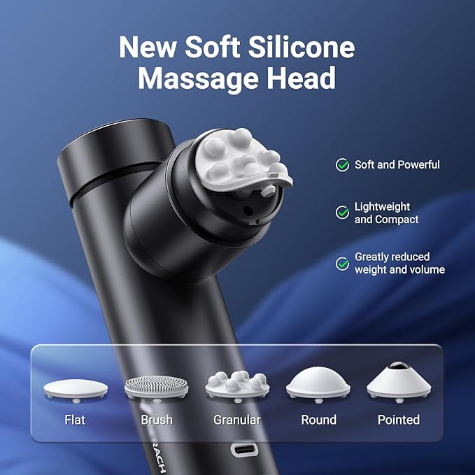 MERACH Mini Massage Gun with 8mm Amplitude, Percussion Massage Tools with 5 Massage Heads, Portable Hand Held Muscle Massagers for Pain Relief Deep Tissue, Cool Gifts for Mens and Women (Black)