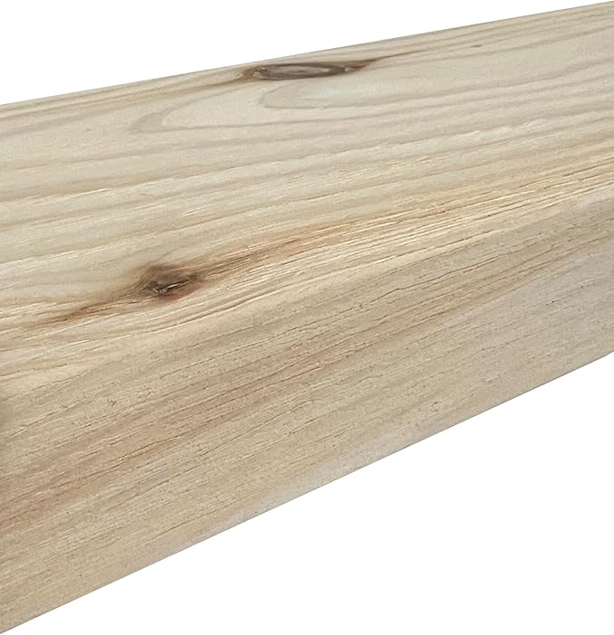 Joel's Antiques 24 Inch Floating Shelves for Wall - 24x6x2 in - Unfinished Wood Shelf Design, Wooden Wall Shelves for Bedroom, Bathroom, Kitchen and Living Room - Display and Store Your Décor at Home