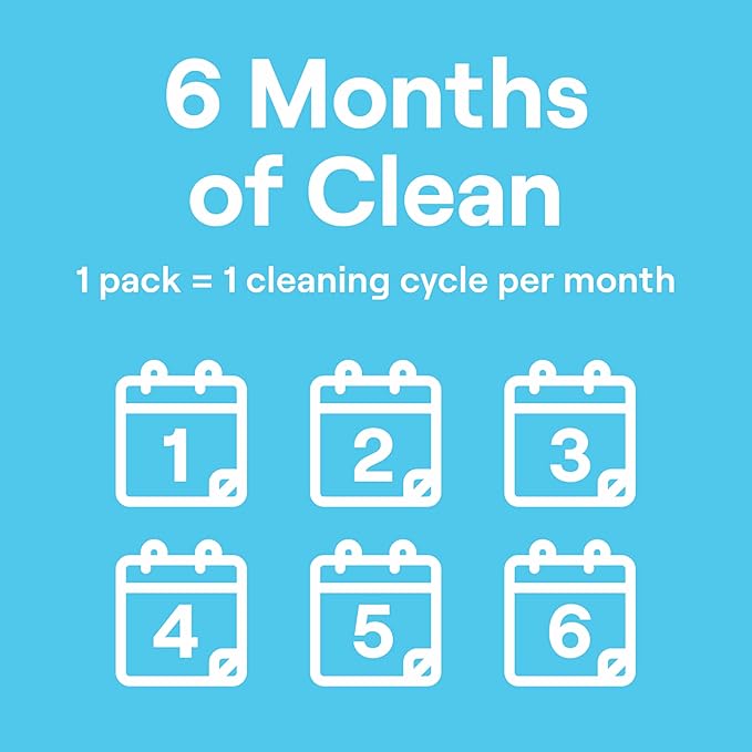 Seventh Generation Washing Machine Cleaner 6 Count Free & Clear Targets Odor-Causing Residue Powered by Oxy Power 4.2 oz