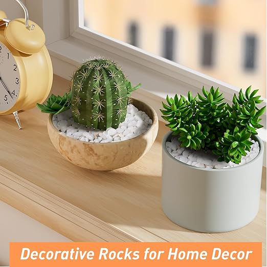 5 lbs White Aquarium Gravel, 1/5 Inch White Rocks for Plants, Small Pebbles for Vases, Succulents, Bamboo, Natural Decorative Pebbles for Plants Drainage, Cactus, Crafts