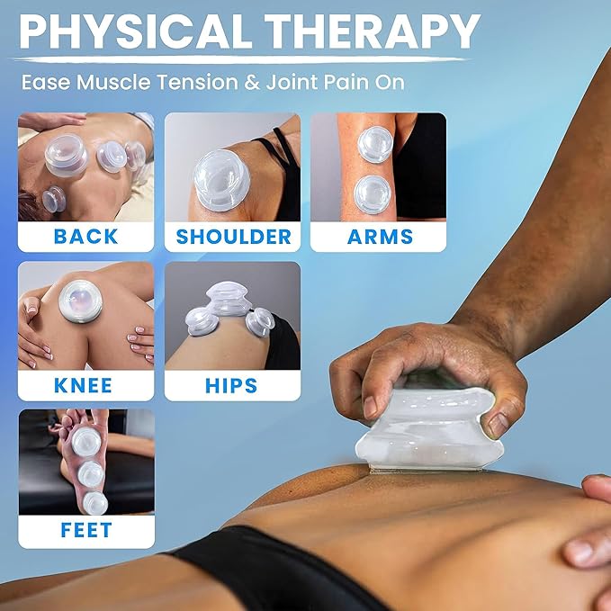 Silicone Cupping Therapy Set Professional Massage Cupping Cups for Cupping Therapy - 8 Cup Kit for Massage, Myofascial Release, Cellulite Reduction - Pack of 2 (Lure Clear)