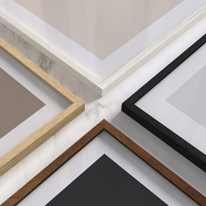 HAUS AND HUES Picture Frame, 12x18 inches, Beige, Set of 6, Wood, Gallery Wall Frame & Poster Frame
