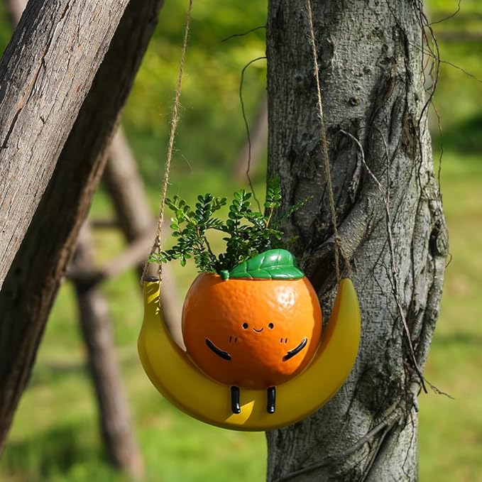 Hanging Swing Planter,Wall Planter, Indoor/Outdoor Resin Planter,Succulent Pots for String of Pearls - Hanging Plant Holder