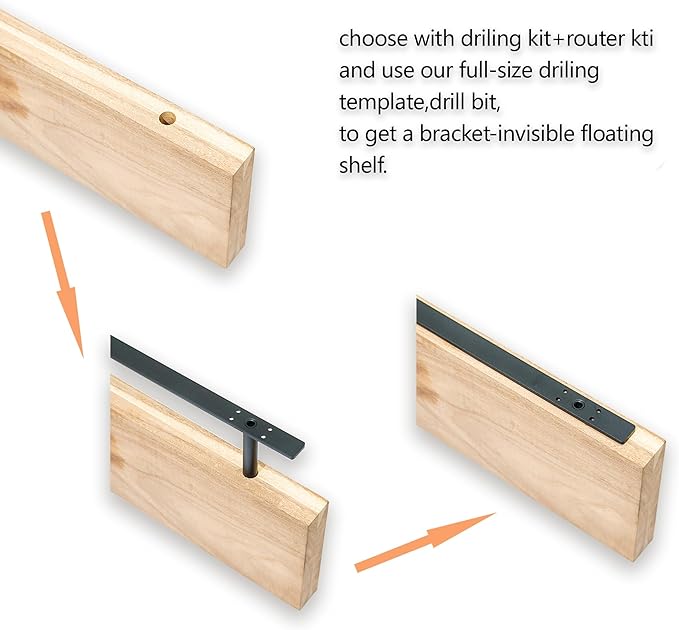 Hidden Shelf Brackets , Floating Shelf Bracket (Additional Brackets -NO Kits) 16 Inch -2 Pcs