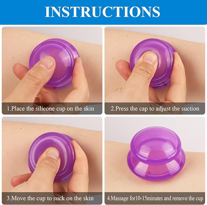 Silicone Cupping Therapy Sets, Cupping Kit for Massage Therapy,Anti Cellulite Cup, for Cellulite Reduction Joint Pain Muscle Pain