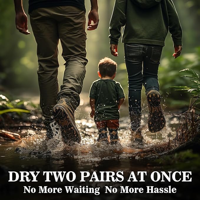 Shoe Dryer & Boot Dryer with Deodorizer – Shoe-Friendly Technology, Shoe Warmer with Heat Blower Fan, Dries 4 Shoes at Once and Odor Removal - Ideal for Ski Shoes, Boots, Gloves, and Hats
