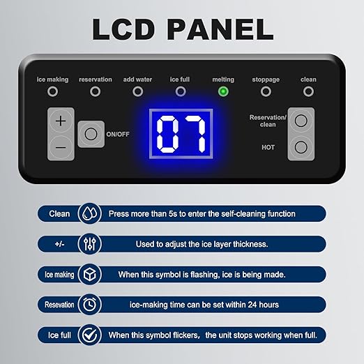 Ice Maker Commercial Ice Machine, 120lbs Per Day, Auto-Cleaning, Countertop Ice Maker with Basket and Scoop, for Home Party/RV Camping