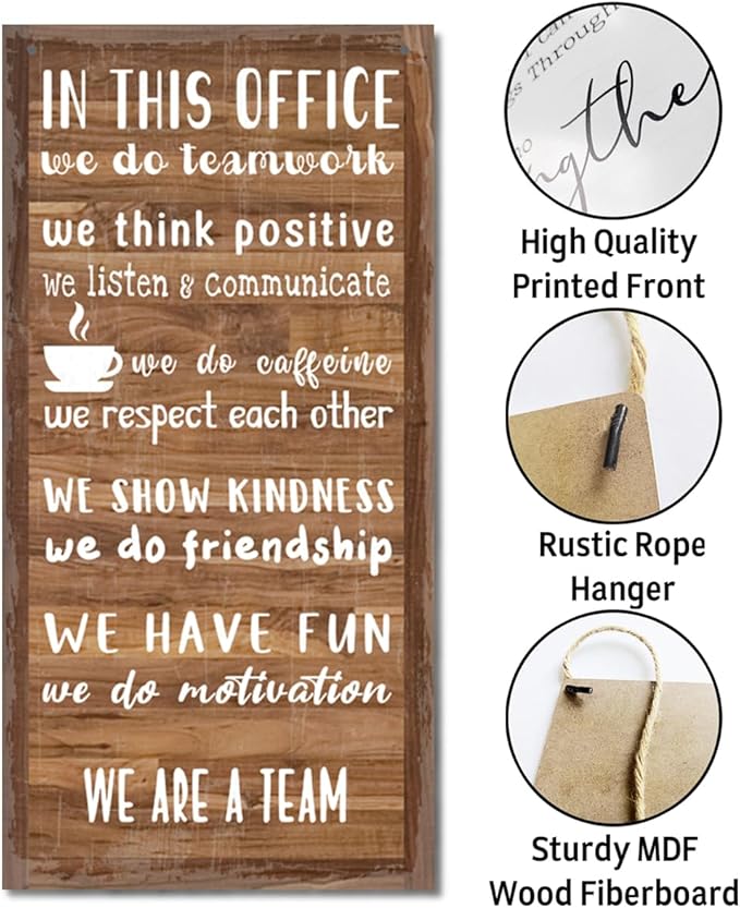 We Are A Team Motivational Signs - Hanging Wooden Team Gift, Quotes Wall Art For Leader I1