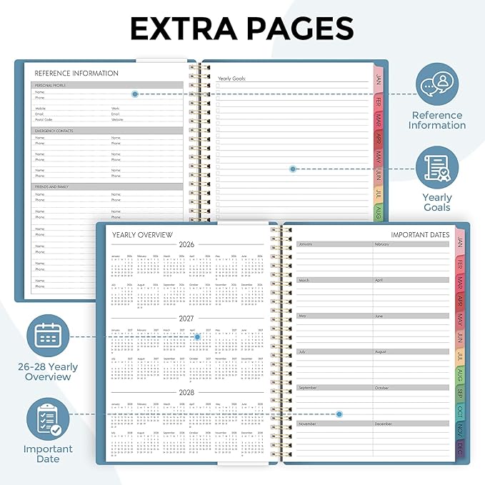 Planner 2026, 8.5" x 11" Monthly & Weekly Planner with Tabs, JAN - DEC 2026, Goal Setting & Time Management Organizer for Professionals & Students