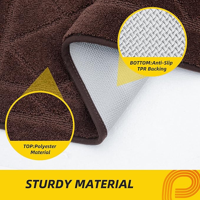 JSEI Dirt Trapper Door Mat 32"x48", Non-Slip Washable Entryway Mats, Dog Door Mat, Stain Resistant and Absorbent Floor Mats, Low Profile Welcome Mat for Front Back Door, Brown
