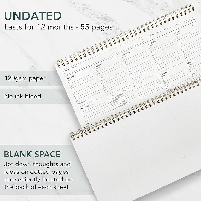 Zen & Flow - Undated Weekly Planner, Dashboard Desk Pad, To Do List Notepad, Productivity, Habit Tracker, Desk Notepad, Dashboard Planner