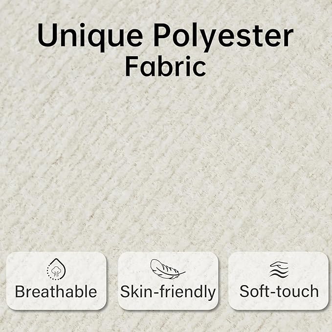 VKNOW Accent Chair Living Room Chair, Modern Upholstered Armchair with Solid Wood Legs, Comfy Barrel Arm Chairs for Living Room Bedroom, Cream