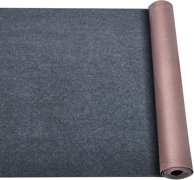 Marine Carpet,5 FT x 15 FT Dark Gray Indoor Outdoor Carpet 0.2" Thick Boat Carpet with Water-Proof TPE Backing, Non-Slide Outdoor Marine Carpet Roll for Home, Patio, Porch, Deck