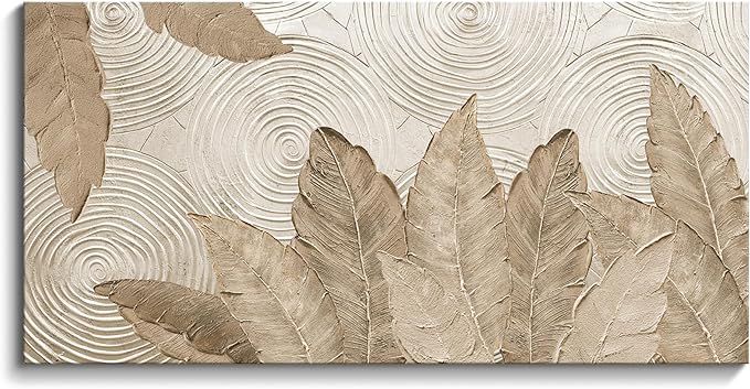 Minimalist & Modern Art for Bedroom Decor Framed Abstract Artwork for Walls Neutral & Contemporary Beige Wall art - Artwork for Living Room and Boho Style Large Abstract Wall Art 24×48IN