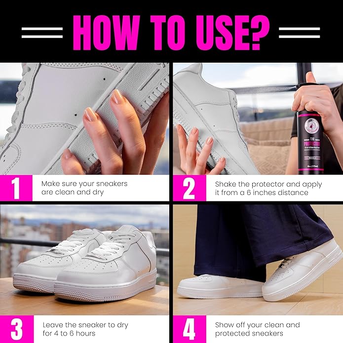 Pink Miracle The Protector Water and Stain Fabric Guard Repellent Spray for Shoes
