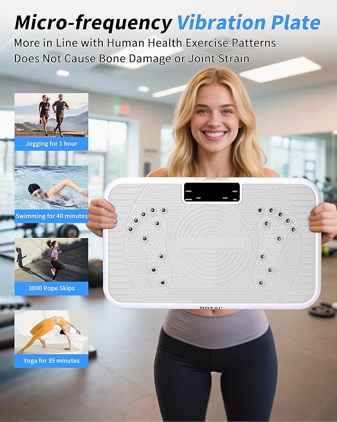 Shake Plate Vibration Exercise Machine for Lymphatic Drainage Massager & Weight Loss, 400 lbs Capacity Whole Body Vibrating Plate Workout for Women and Men