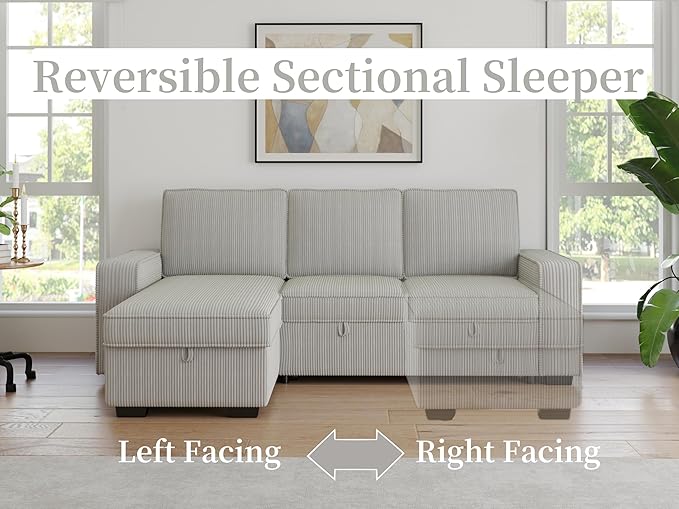 91-inch Reversible Sectional Sleeper