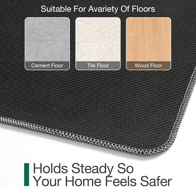 LUMI Ultra Thin Door Mat for Entryway,18"x59" Low Profile Non Slip Rubber Backing Indoor Doormat, Easy Clean Welcome Entrance Mat for Inside House, Patio,Light Grey