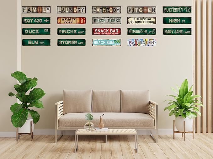 Vintage Tin Sign Retro Metal Exit 420 Signs Stylish Wall Art Plaques for Home Decor Bathroom Kitchen House and Gothic Wall Decor or as a Unique Poster 16x4 in