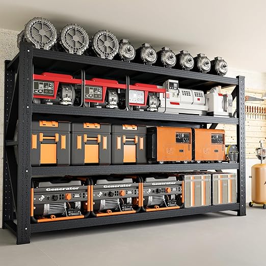 5000LBS Storage Shelves,71" W Garage Shelving Heavy Duty Metal Adjustable Garage Shelves, Shelving Units Industrial Shelving for Warehouse,71" W x 24" D x 69" H,Black