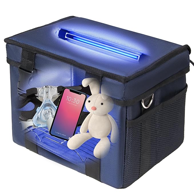 UV Sanitizer Box, 12L Portable Sanitizing and Cleaning Machine with 3-Level Timer, Foldable UV Cleaner Box for Toys, Mask, Towel, Key, Baby Bottle, Etc. Ozone Free UV Cleaning Box 