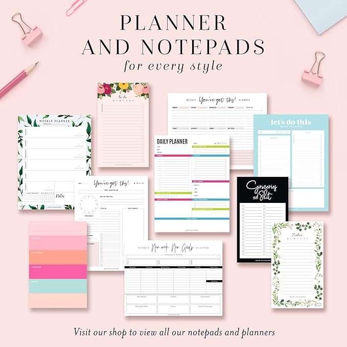Bliss Collections Weekly Planning Pad, To Do List Notebook - Undated Tear-Off Sheets Notepad - Work Calendar, Organizer, Scheduler for Goals, Tasks - Marble, 8.5" x 11", 50 Sheets