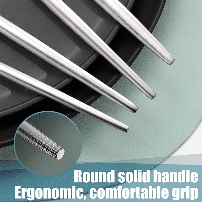 Matte Silverware Set for 4,Modern Stainless Steel Brushed Cutlery Set,20-Pieces Heavy Duty Flatware Set,Knives Spoons and Forks Set Utensils Set, Satin Finish, Dishwasher Safe