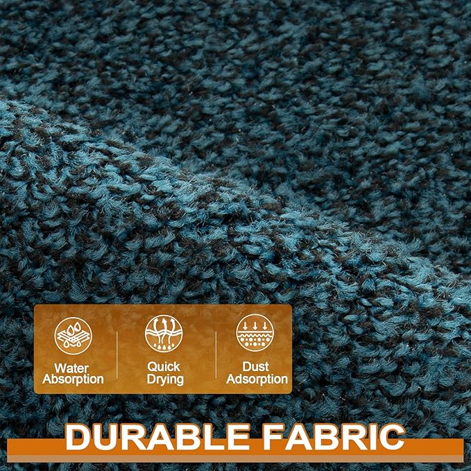 Mibao Front Door Mat, Dirt Trapper Welcome Mat for Outdoor Indoor, Non-Slip Waterproof Doormat, Durable Machine Washable Low Profile Entry Rug for Back Door Outside Patio Porch, 72" x 48", Blue