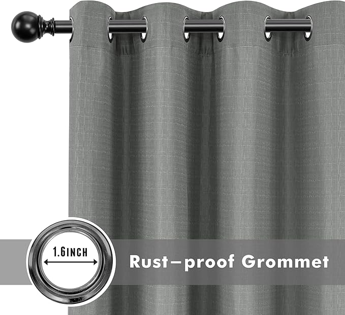 HolidayIdeas 4 Panels Outdoor Curtains for Patio Waterproof Linen Curtains 95 Inch Length-Outside Curtains Heavy Duty, Privacy, Weighted for Pergola, Porch, Gazebo-54 Wide x 95" Long Light Grey