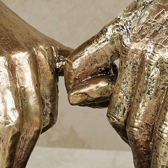 Touch of Class Lingering Hold Hands Table Sculpture Gold - Pinky Promise Statues - Desk Statue for Bedroom, Living Room, Office - Loving Touch