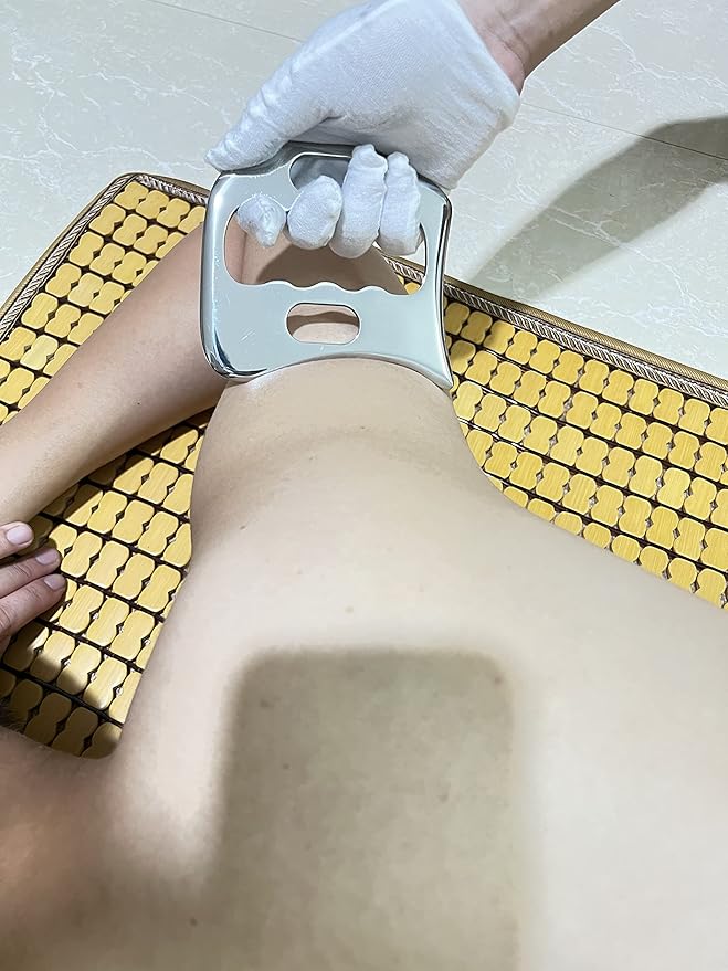 Gua sha Tool gua sha Stainless Steel iastm Tool Gussha Massage Tool Muscle Scraping Tool for Soft Tissue Therapy and Reduce Arms,Back, Legs, Neck Muscle Pain(SSB)………