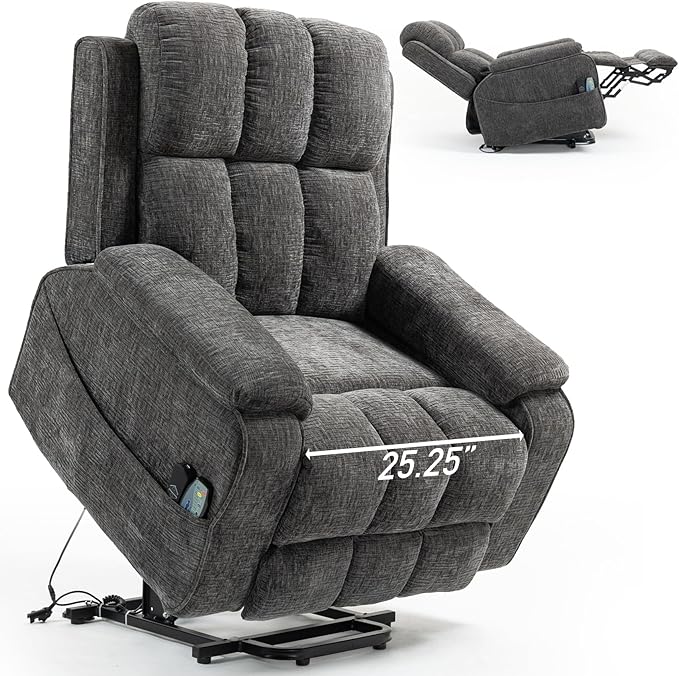 Lazy Boy Recliner Chair, Postoperative Recovery,Retractable 23'' Extra-Long Leg Support Lift Chair Hold up to 400lb,25.5'' Oversized Recliner seat for Big and Tall
