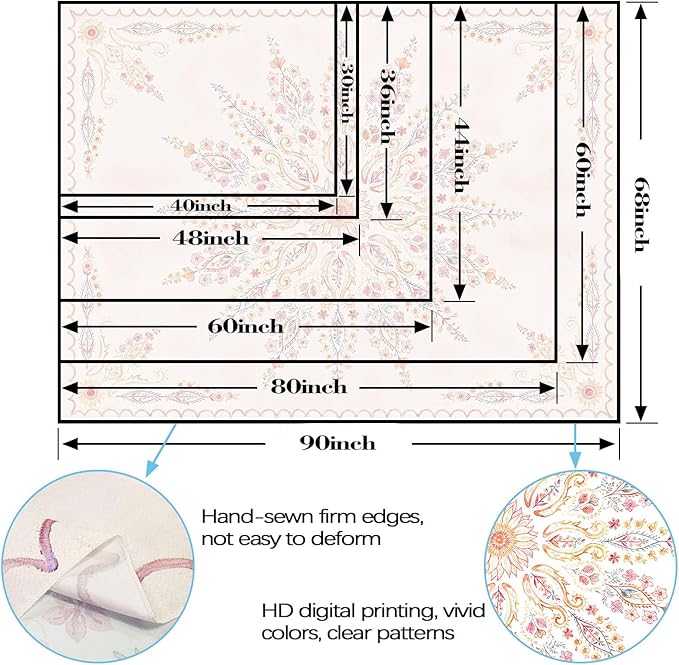 Fowocu Boho Floral Mandala Tapestry for Bedroom Aesthetic Pink Bohemian Flower Wall Tapestry Watercolor Hippie Indian Large Tapestries Wall Hanging for Living Room Dorm Decor 80 x 60 Inch