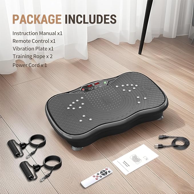 Vibration Plate Exercise Machine,Vibration Plate for Lymphatic Drainage,Whole Body Vibration Platform Portable Home for Weight Loss Muscle Toning & Fitness.