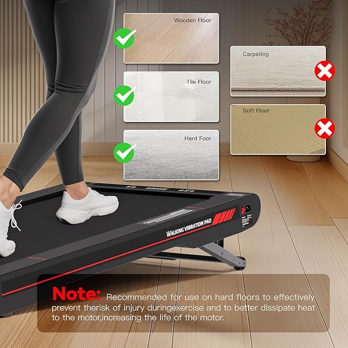 Walking Vibration Pad,Under Desk Treadmills for Home,4 in 1 Vibration Plate Exercise Machine,Portable Walking Pad with APP,350 Lb Capacity Multifunctional Treadmill Pro Max