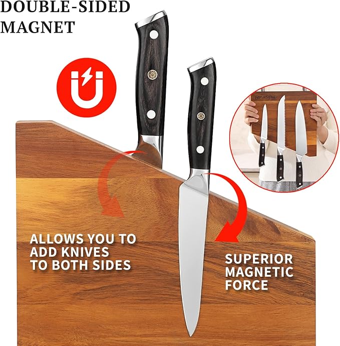 Magnetic Knife Block Without Knives,Magnetic Universal Stands with Strong Enhanced Magnets Strip Kitchen Storage Cutlery Large Organizer ,Knife Holder for Kitchen Organizer