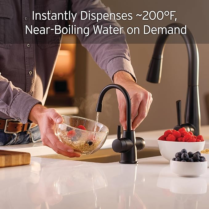 InSinkErator Stainless Steel Tank, HC250MBLK-SS HOT250 System & F-2000S Premium Under Sink Water Filtration System for Instant Hot and Cold Water Dispenser System