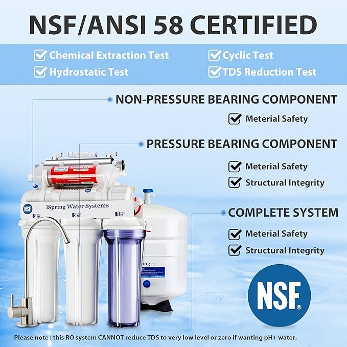 iSpring RCC7AK-UV, NSF Certified, 7-Stage Under Sink Reverse Osmosis Water Filtration System with Alkaline Remineralization and UV Filter, Patented Top-Mounted Faucet Design for Easy Installation