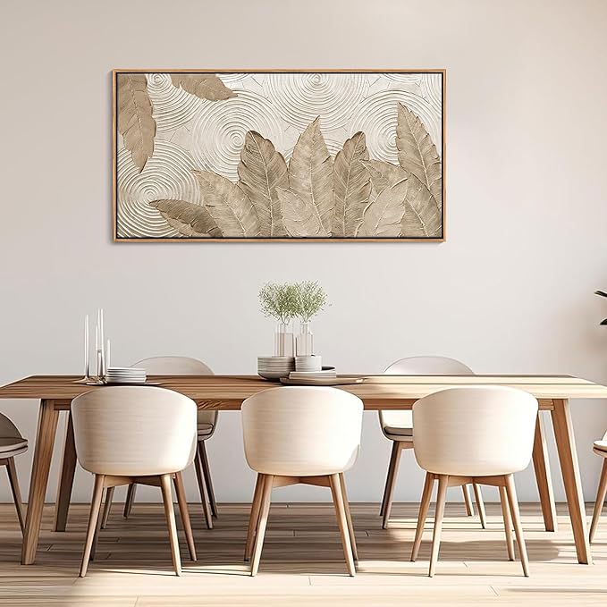 Minimalist & Modern Art for Bedroom Decor Framed Abstract Artwork for Walls Neutral & Contemporary Beige Wall art - Artwork for Living Room and Boho Style Large Abstract Wall Art 20×40IN