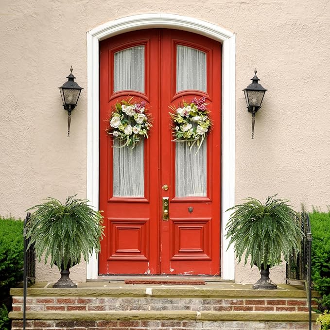 Single Silky 50" Artificial Fern Plant, Large Fake Fern with 100Fronds, Realistic Faux Boston Fern Bush for Outdoors & Indoor, Silk Greenery for Planter, Garden, Office, Home DĂŠcor