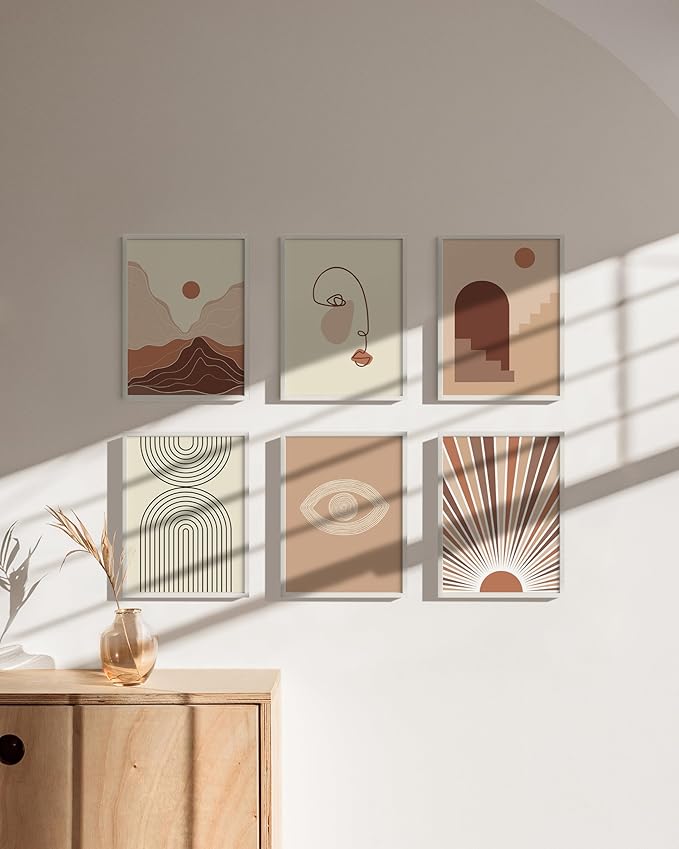 HAUS AND HUES 9x12 White Metal Picture Frames - Features Premium Aluminum, Vertical & Horizontal Hang, Shatterproof Plexiglass - Perfect for Home, Room, Office (9x12 in, White, Set of 6)