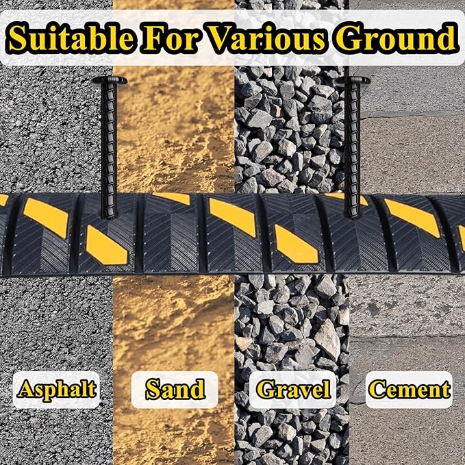 16 Inch Rebar Stakes 10 Pack Heavy Duty Ground Anchors 1/2 Inch Diameter Galvanized Steel Asphalt Anchoring Metal Spikes for Speed Bump, Parking Curb and Camping Tent